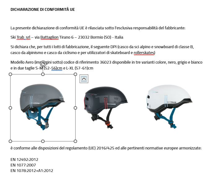 dichiarazione di conformità casco aero_IT